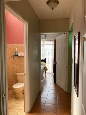 Shower, towels, soap, toilet paper - Charming 2-bedroom house with AC and WiFi in a quaint neighborhood. (Grecia)