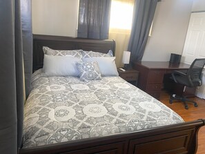 3 bedrooms, iron/ironing board, travel cot, WiFi