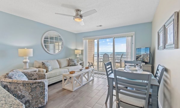 TV - Oceanfront Condo in Ocean Isle Beach That Sleeps 6 (Ocean Isle Beach)