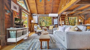 Smart TV, chimenea, videojuegos y reproductor de DVD