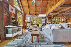 TV connectée, cheminée, jeux vidéo, lecteur de DVD