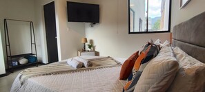 Departamento, 2 habitaciones, cocina, en edificio contiguo | Tabla de planchar con plancha y wifi gratis 