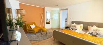 Apartment in the Beachhouse on Lake Goitzsche/2 min. to the beach, barbecue area in the garden