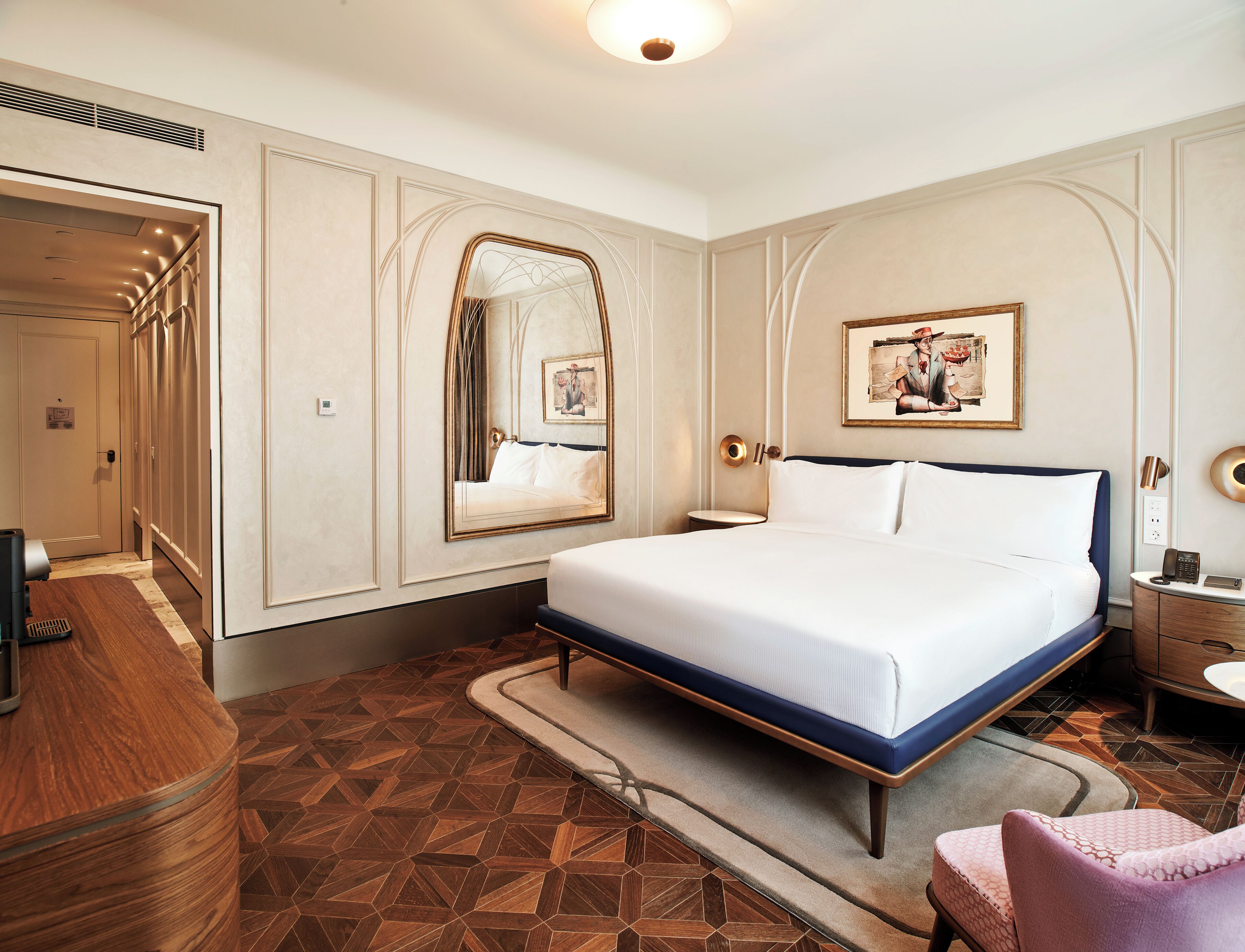 Quarto luxo, 1 cama King | Roupas de cama premium, frigobar, quartos à prova de som