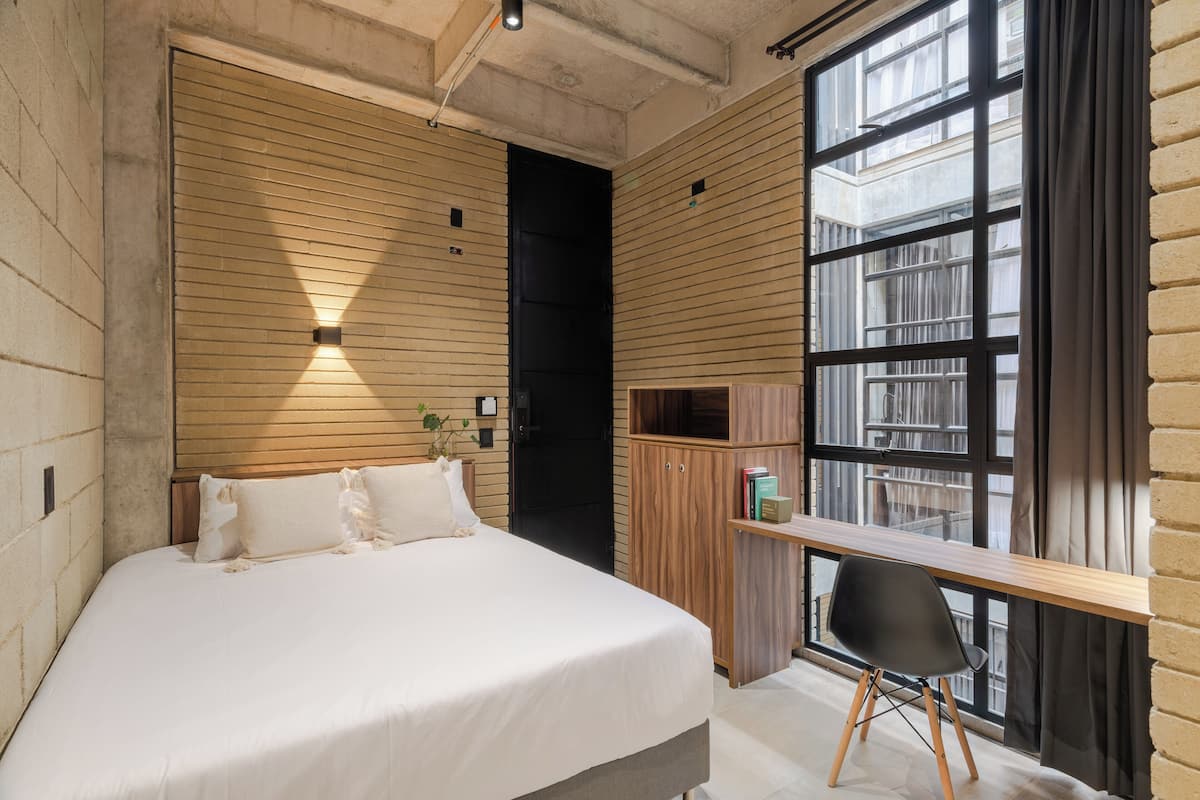 1 bedroom, desk, laptop workspace, iron/ironing board