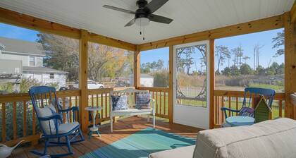 Egret's Walk | Peaceful Marsh & Creek View Cottage North of Town w/ Wildlife Views & Pet Friendly