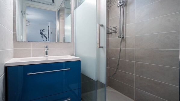 Shower, hair dryer