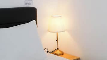Desk, free WiFi, bed sheets