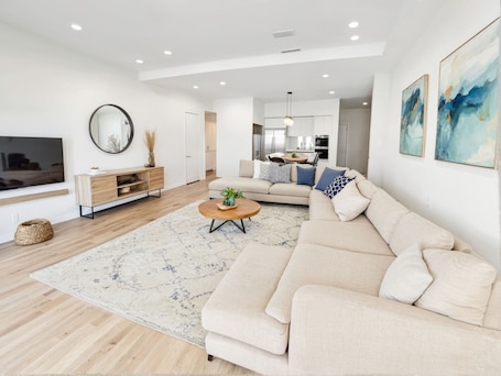 Penthouse, 2 Bedrooms | Living area | 55-inch Smart TV with digital channels, Netflix, streaming services