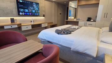 Premium bedding, down duvets, memory-foam beds, minibar