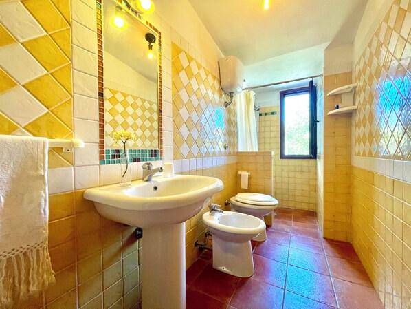Hair dryer, towels, toilet paper