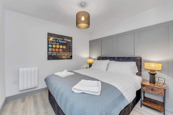 Master bedroom with a double bed size for comfortable sleep