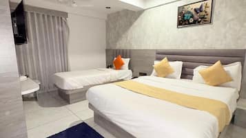 Egyptian cotton sheets, premium bedding, memory-foam beds, desk
