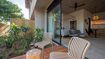 Deluxe Room, Patio, Garden View | In-room safe, desk, laptop workspace, soundproofing