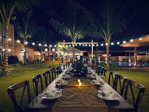 Outdoor banquet area