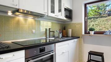 Kühlschrank, Mikrowelle, Ofen, Herdplatte