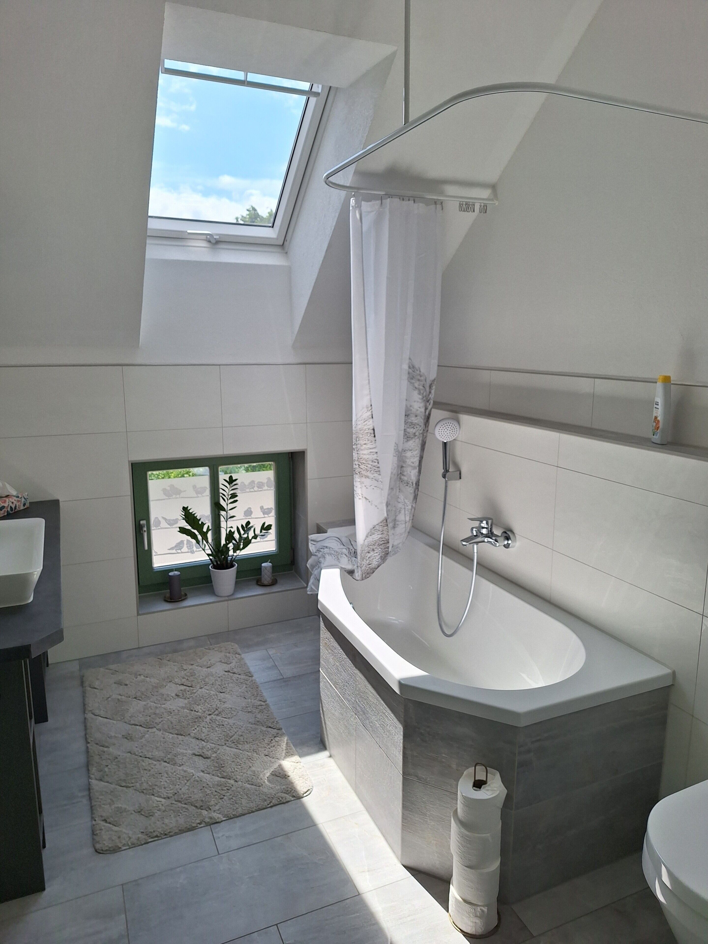 Dusche, Haartrockner, Handtücher