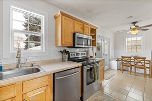 Microwave, oven, stovetop, dishwasher