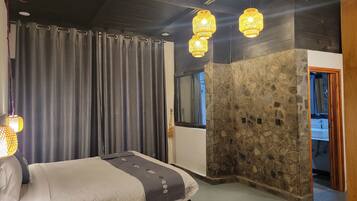 Minibar, desk, laptop workspace, free cots/infant beds