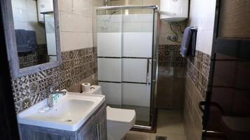 Classic Double Room, Balcony, Mountain View | Bathroom | Bathrobes, slippers
