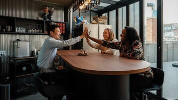 Fridge, microwave, oven, toaster oven