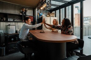 Fridge, microwave, oven, toaster oven