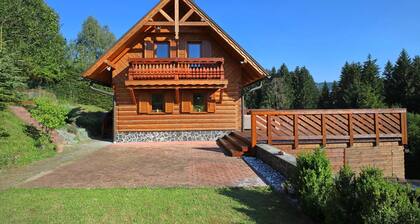 Chata Olesna is charming country wooden cottage, family friendly with good WiFi.
