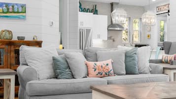 House, Garden View | Living area | 65-inch Smart TV with digital channels, Netflix, Hulu