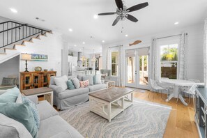 House, Garden View | Living area | 65-inch Smart TV with digital channels, Netflix, Hulu - 30A Beach House - Under the Palms (Santa Rosa Beach)