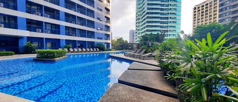 2 outdoor pools, open 6:00 AM to 10:00 PM, sun loungers