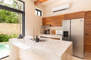 Fridge, microwave, oven, stovetop - Eco-Chic TownVilla with Private Pool | Gated at Tulum | Concierge (Tulum)