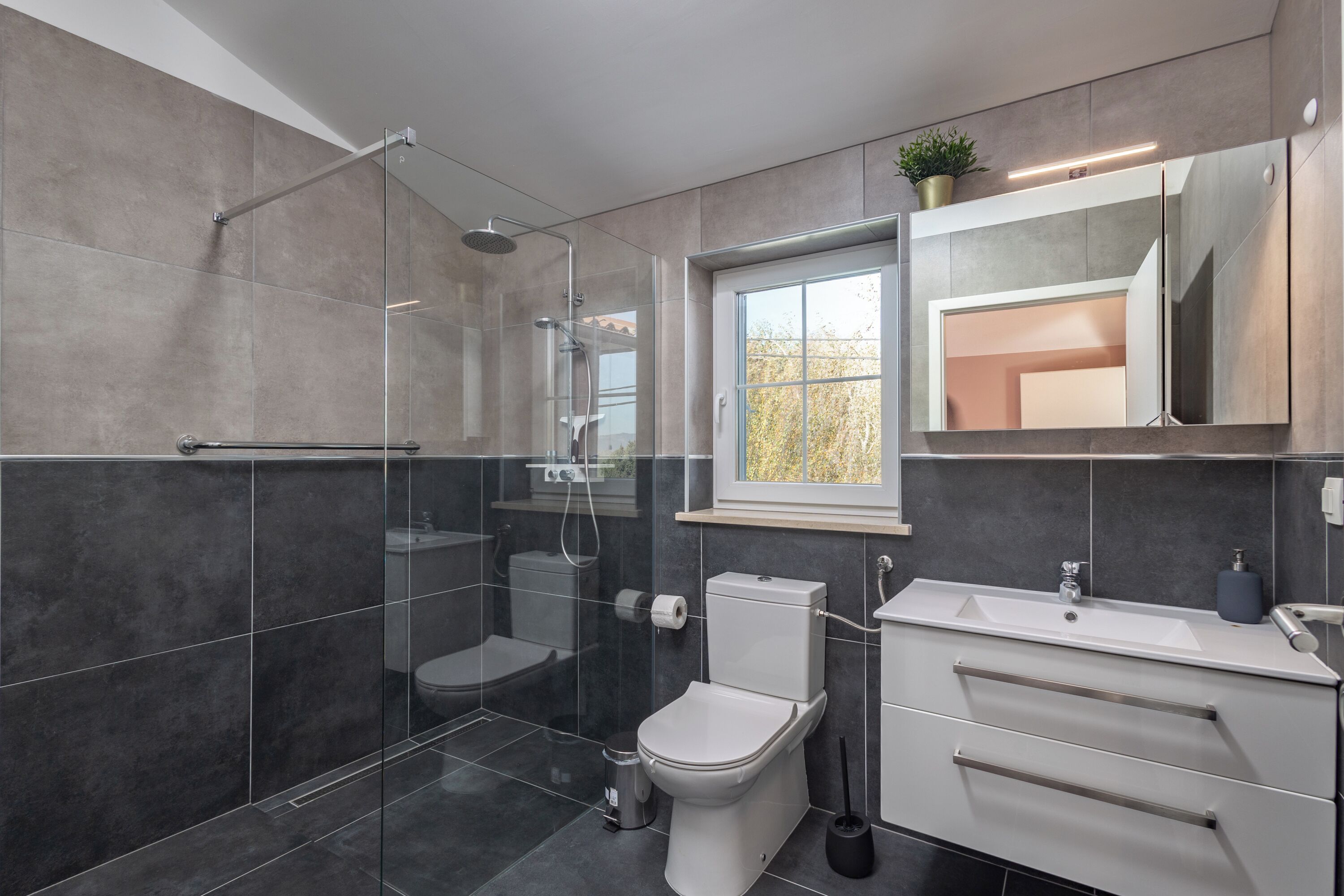 Family Apartment, Multiple Bedrooms, 2 Bathrooms (Peaceful Istria - App Pius 2 - floor) | Bathroom | Shower, hair dryer, towels, soap