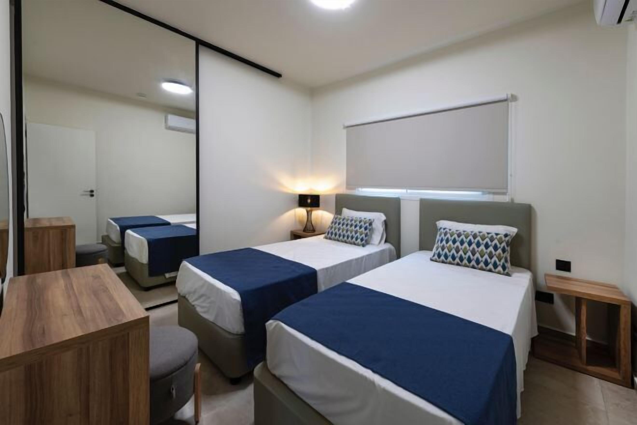 Desk, free WiFi, bed sheets