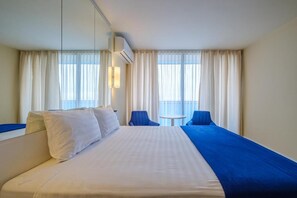 In-room safe, desk, laptop workspace, blackout drapes