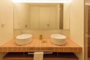 Sèche-cheveux, serviettes fournies, savon, papier toilette