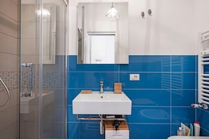Shower, hair dryer, bidet, shampoo