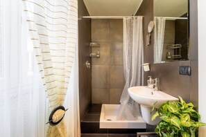 Shower, hair dryer, bidet, shampoo