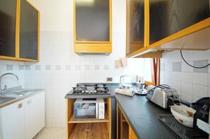 Lägenhet | Eget kök | Kylskåp, mikrovågsugn, spishäll och vattenkokare