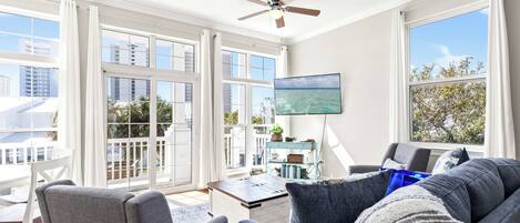 En 50-tommers Flatskjerm-TV med digitale kanaler