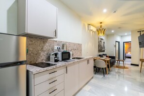 Fridge, microwave, toaster