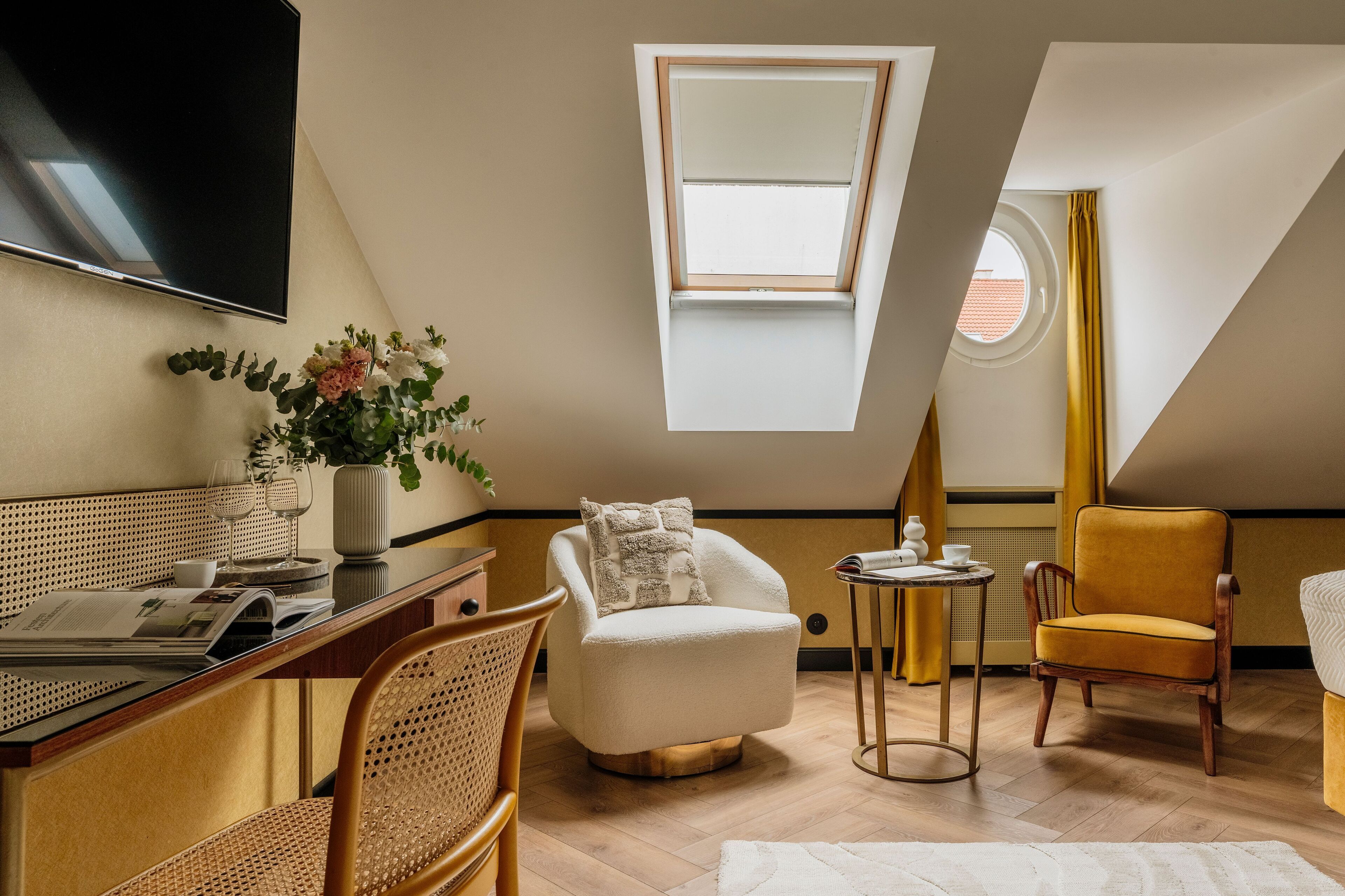 Kamar Comfort, pemandangan kota | Area keluarga | TV