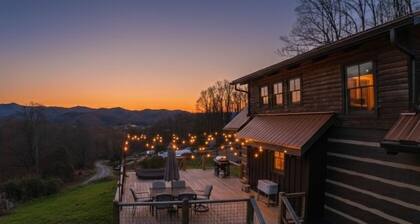 Charming Log Cabin with Long Range Views, Wifi, and Private Hot Tub