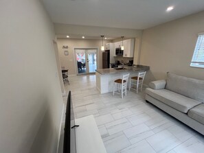 Living area - 191 Anchorage A (lower left) - Short or Long Term 1/1 Apt on FMB (Fort Myers Beach)