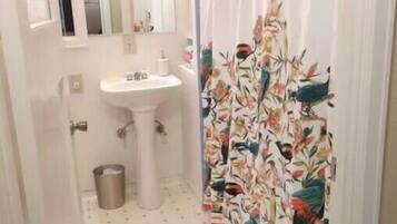 Eco-friendly toiletries, hair dryer, towels, soap