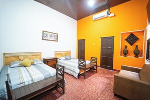 Basic Twin Room, 2 Queen Beds | Free WiFi, bed sheets