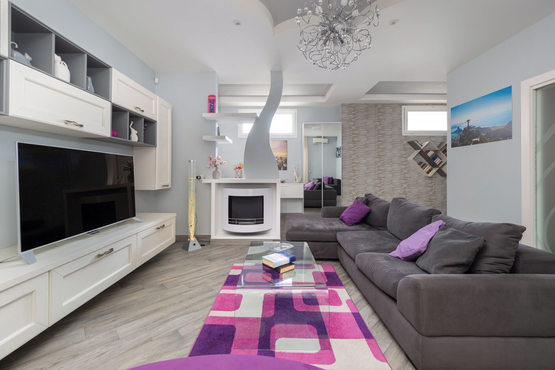 Appartement Luxe, balcon, vue partielle sur la mer | Coin séjour