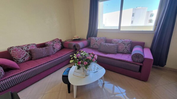 Living area - Tangier - cosy apartment 65 m² - 1 bedroom - terrace (Tanger)