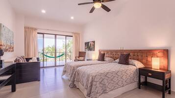 Luxury Villa, Balcony, Beach View | Egyptian cotton sheets, premium bedding, memory-foam beds, in-room safe
