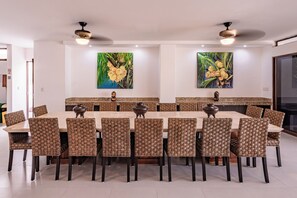 Luxury Villa, Balcony, Beach View | In-room dining