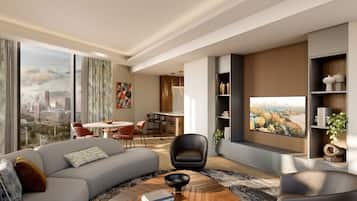 ملاءات للفراش لا تسبب الحساسية وميني بار وخزنة داخل الغرفة ومكتب